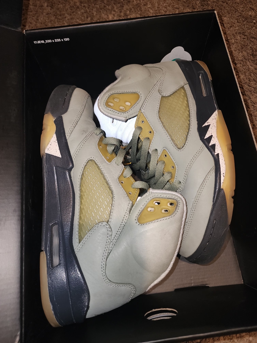 Size 7.5 - Men’s Air Jordan 5 Jade Horizon Green Black Sail DC7501-300 Sneakers